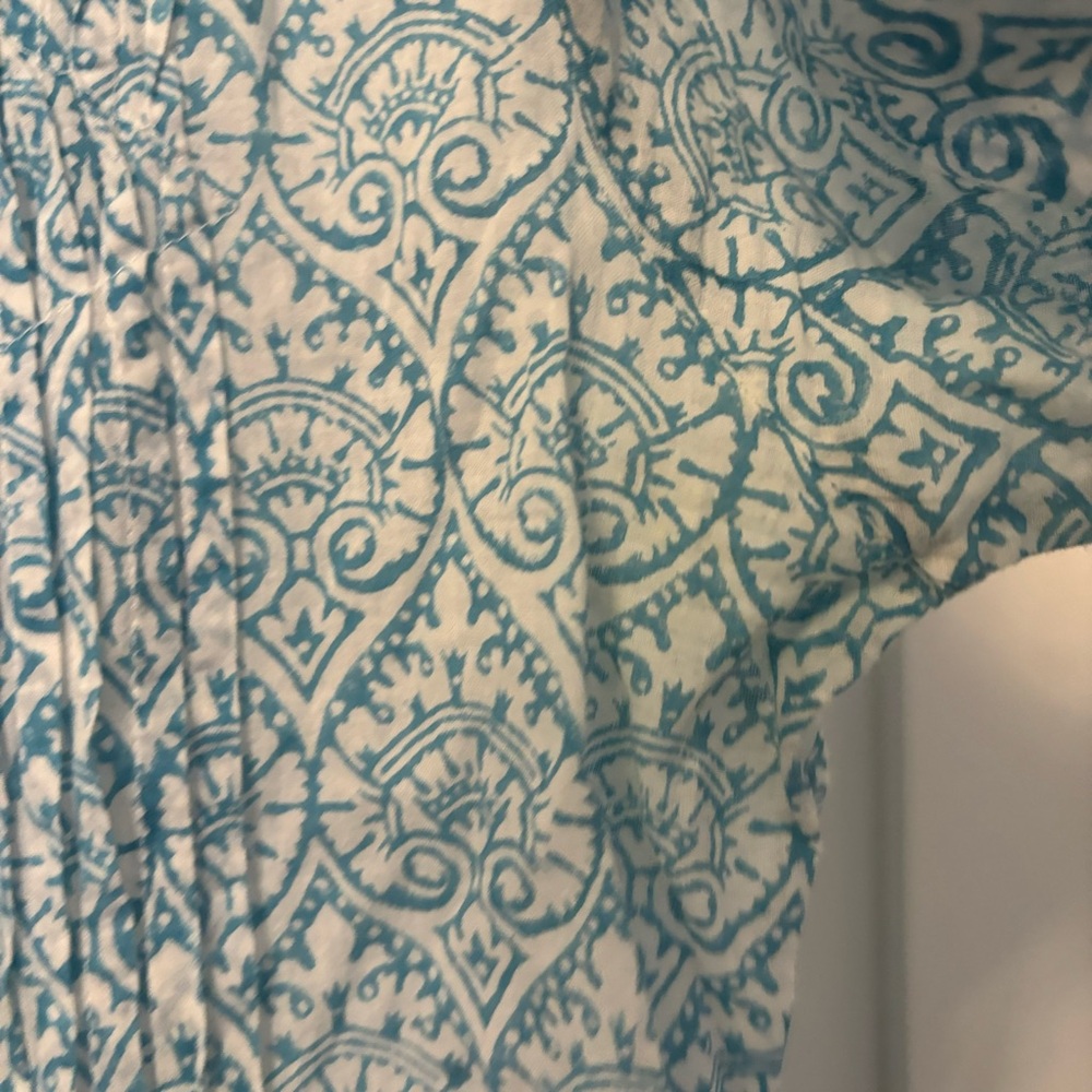 Roberta Roller Rabbit Blue and White Tunic with Intricate Patterns - Picture 9 of 16